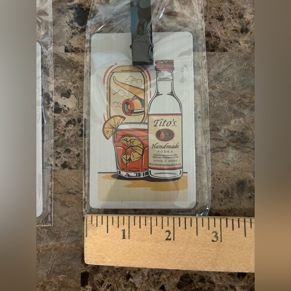 Luggage Tags Lot of 2 Metal Buckle Closure Tito’s Taster Holiday Promo New - Picture 5 of 6